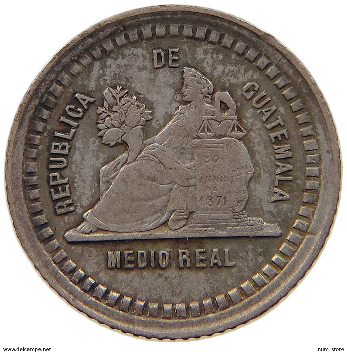 GUATEMALA 1/2 REAL 1881  #t064 0507 - Guatemala