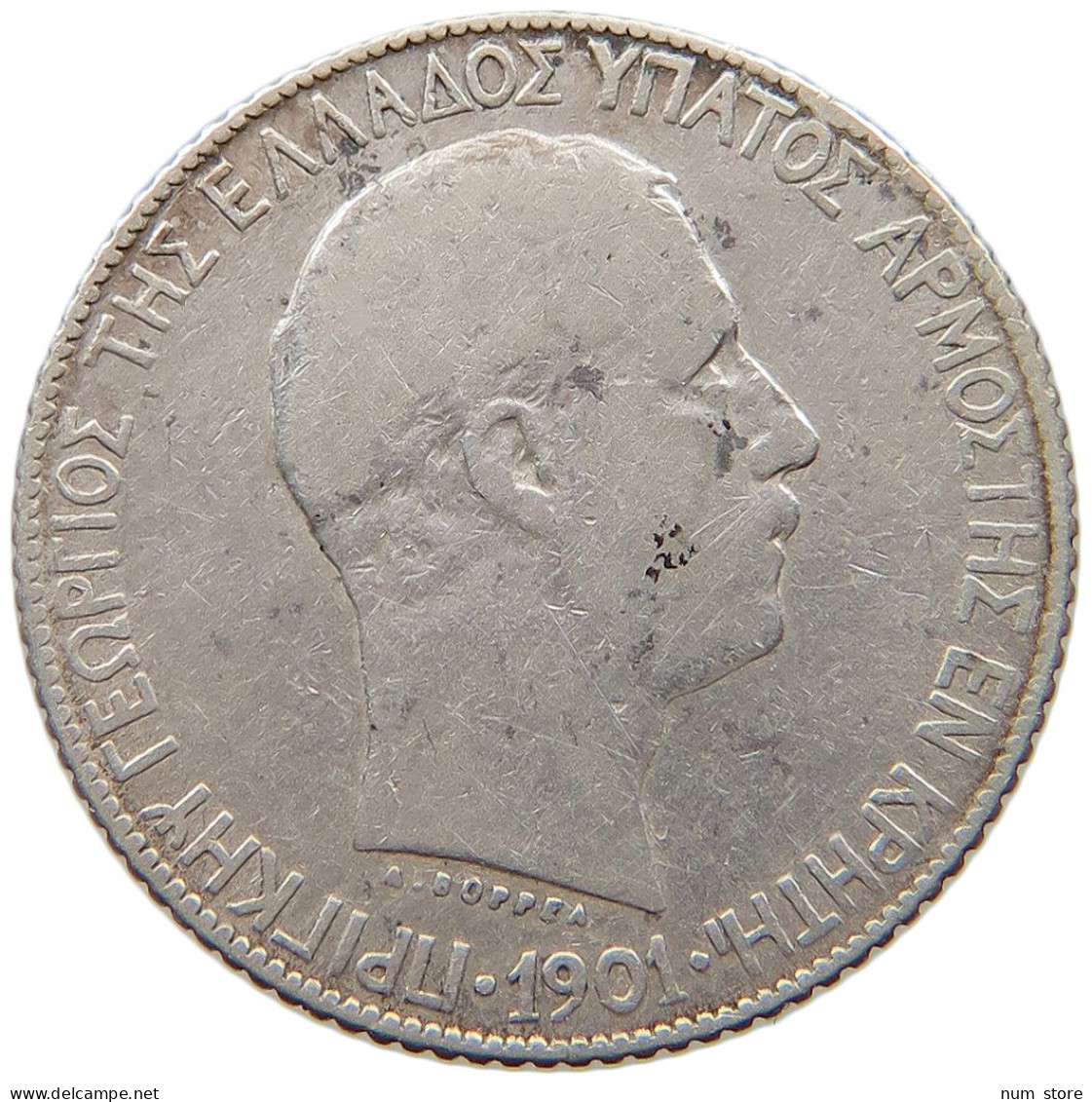 GREECE CRETE DRACHMA 1901 George I. (1863-1913) #t090 0255 - Grèce