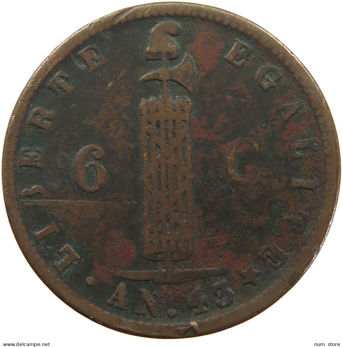 HAITI 6 CENTIMES 1846  #c057 0091 - Haiti