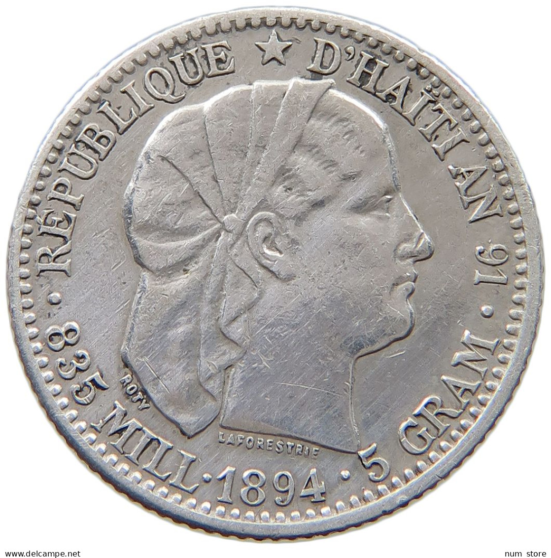 HAITI 20 CENTIMES 1894  #t122 0271 - Haïti