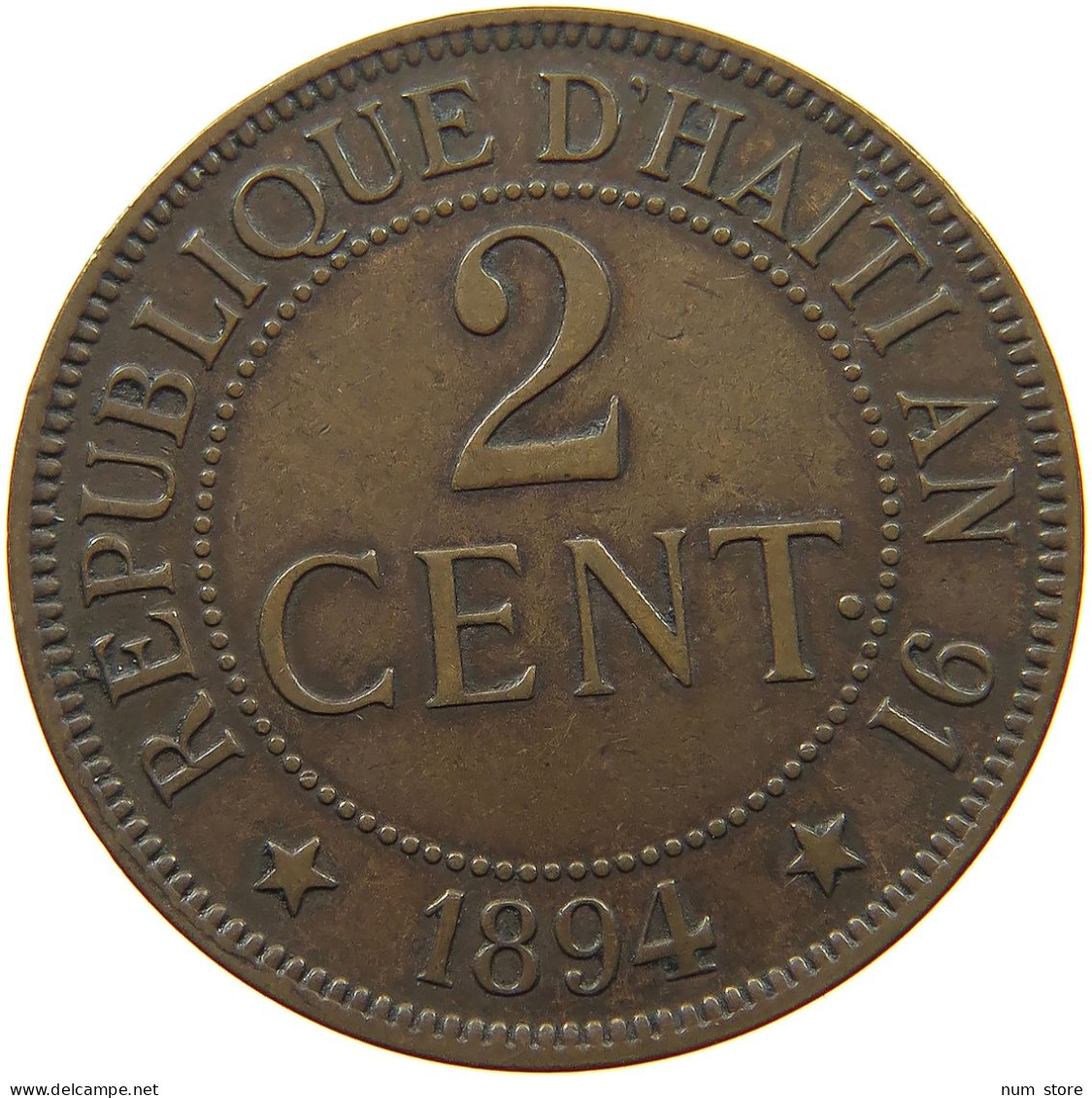 HAITI 2 CENTIMES 1894  #s075 0627 - Haïti