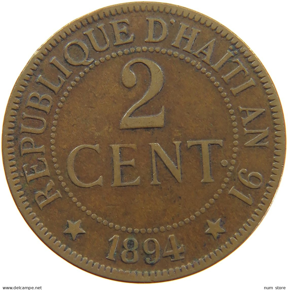 HAITI 2 CENTIMES 1894  #c057 0113 - Haití