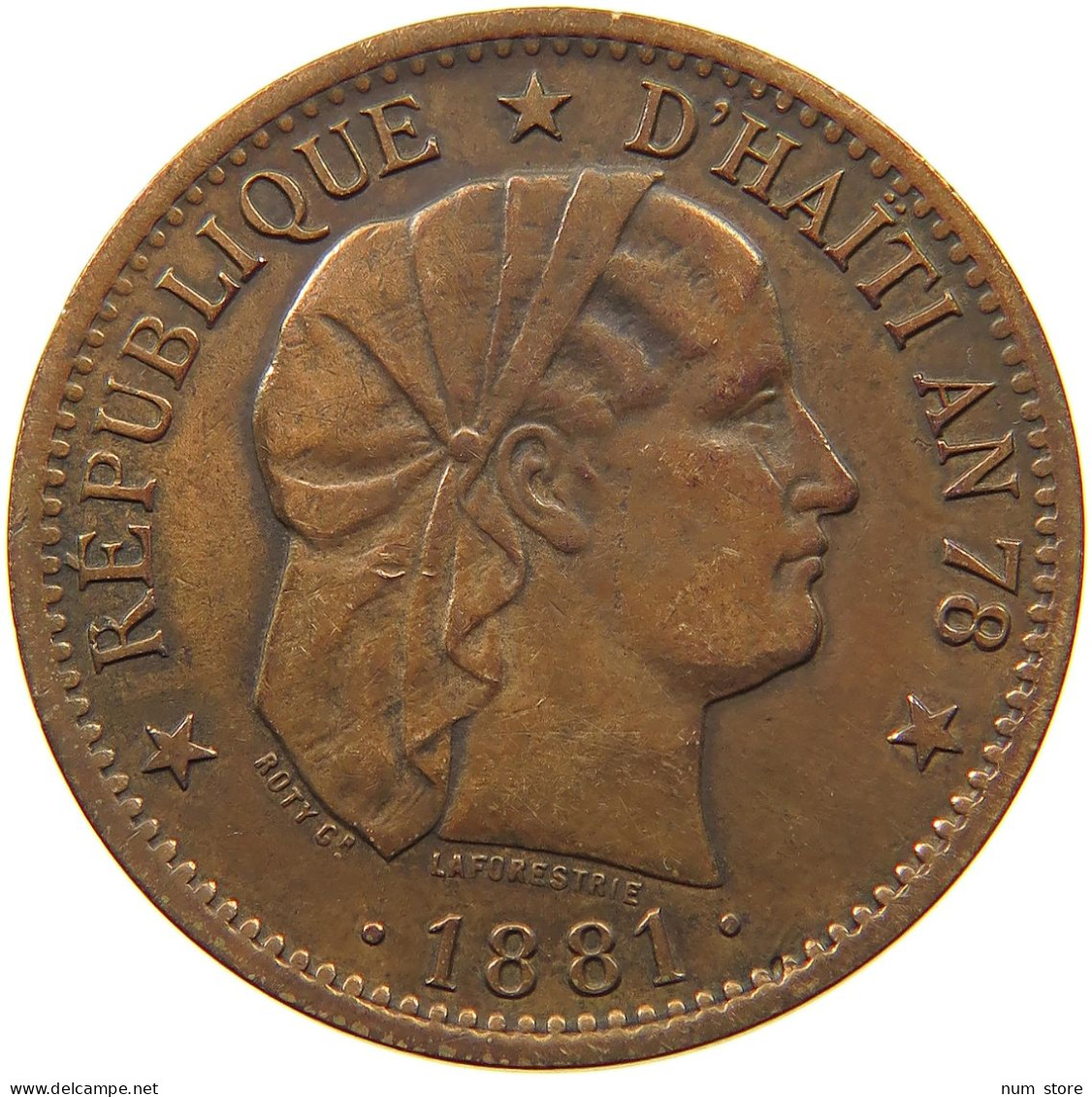 HAITI 2 CENTIMES 1881  #s036 0077 - Haïti