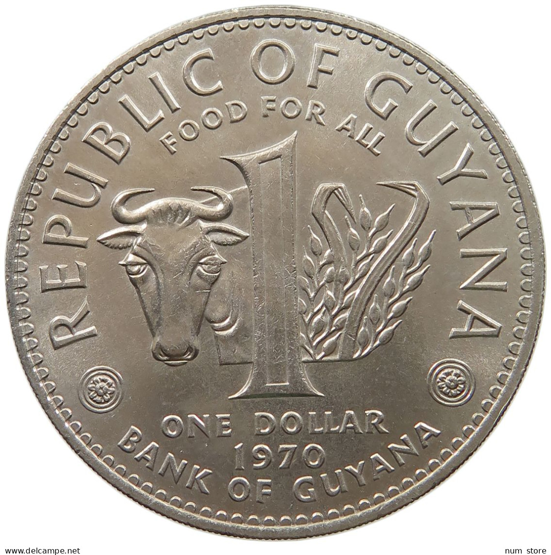 GUYANA DOLLAR 1970  #s061 0219 - Guyana