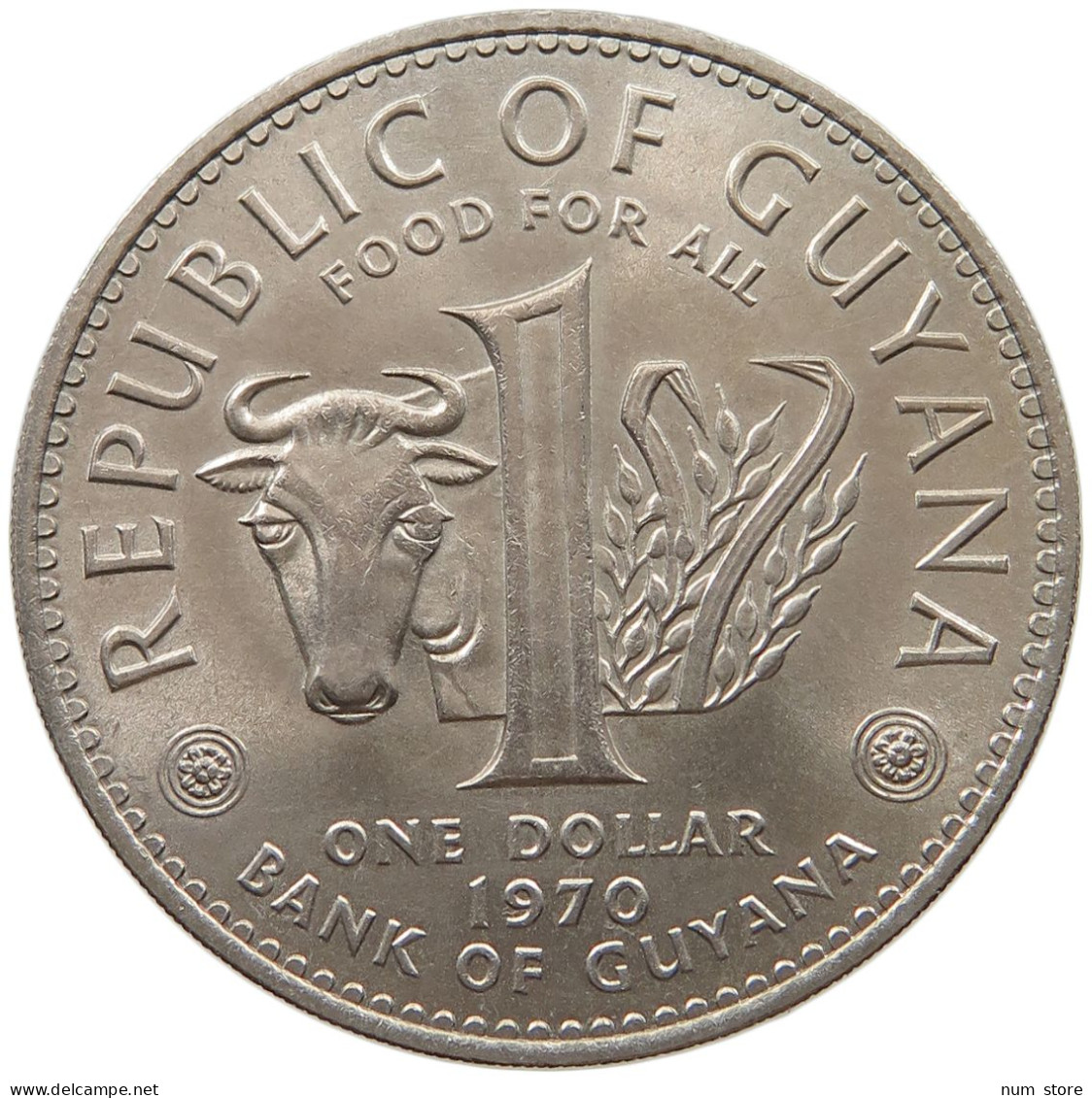 GUYANA DOLLAR 1970  #alb059 0091 - Guyana