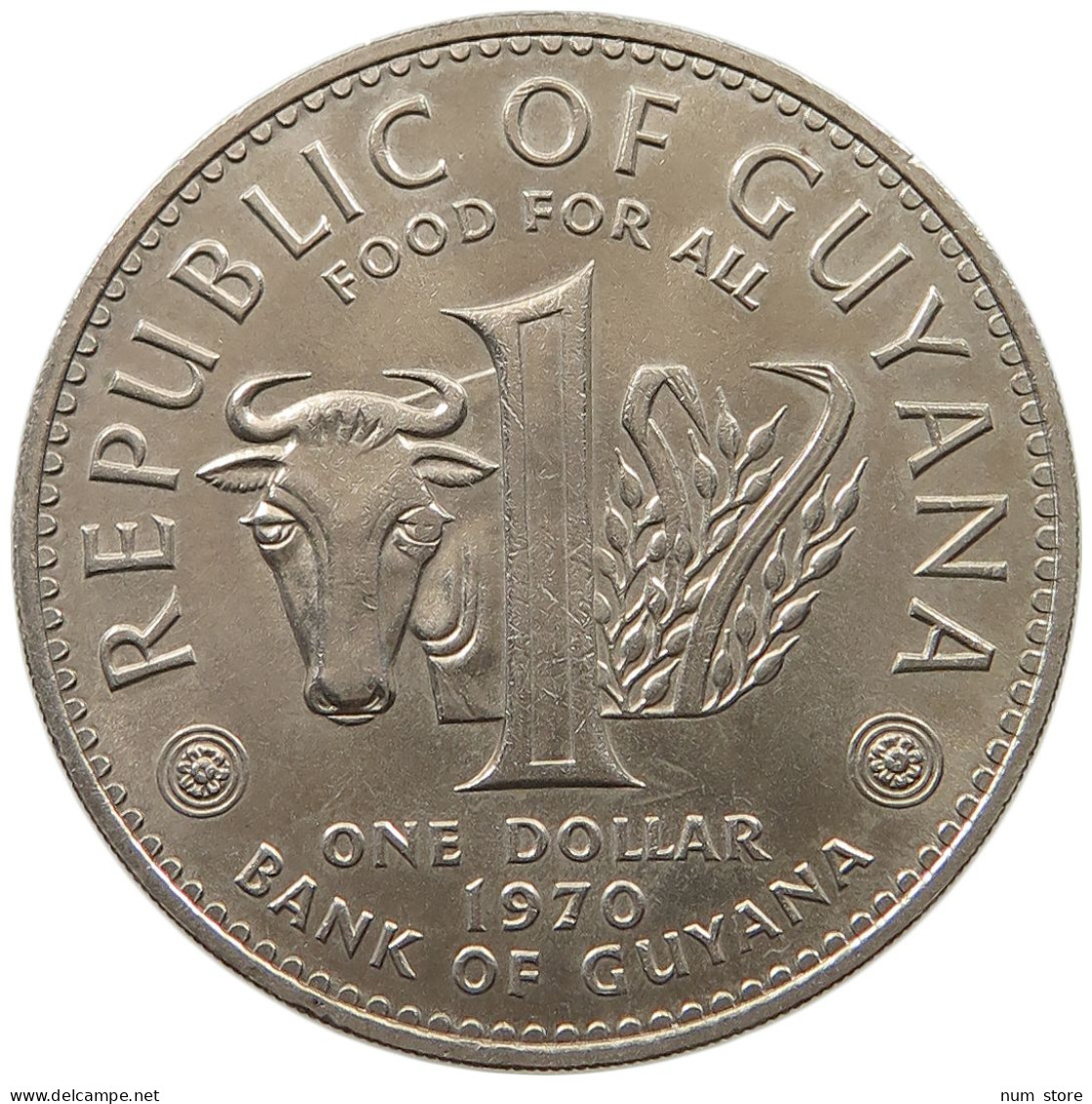 GUYANA DOLLAR 1970  #a030 0283 - Guyana