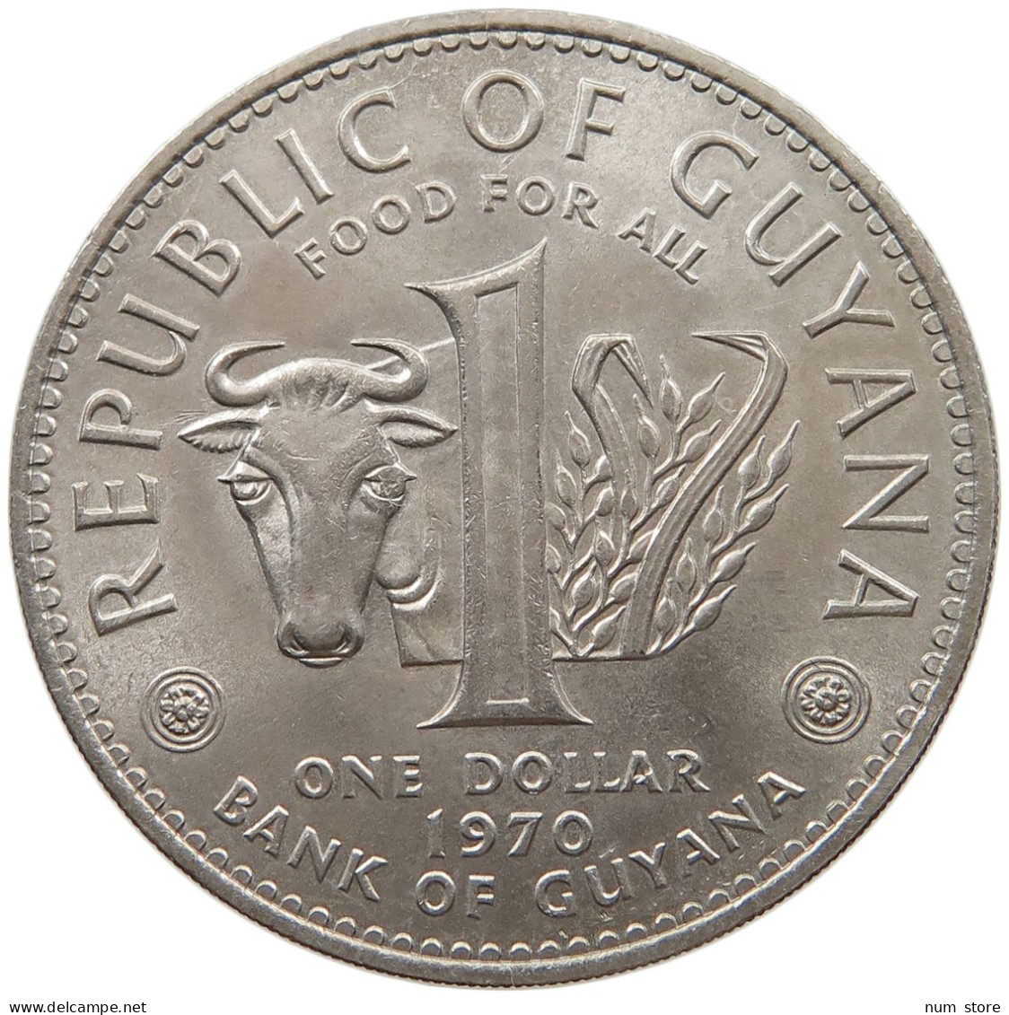 GUYANA DOLLAR 1970  #alb059 0087 - Guyana