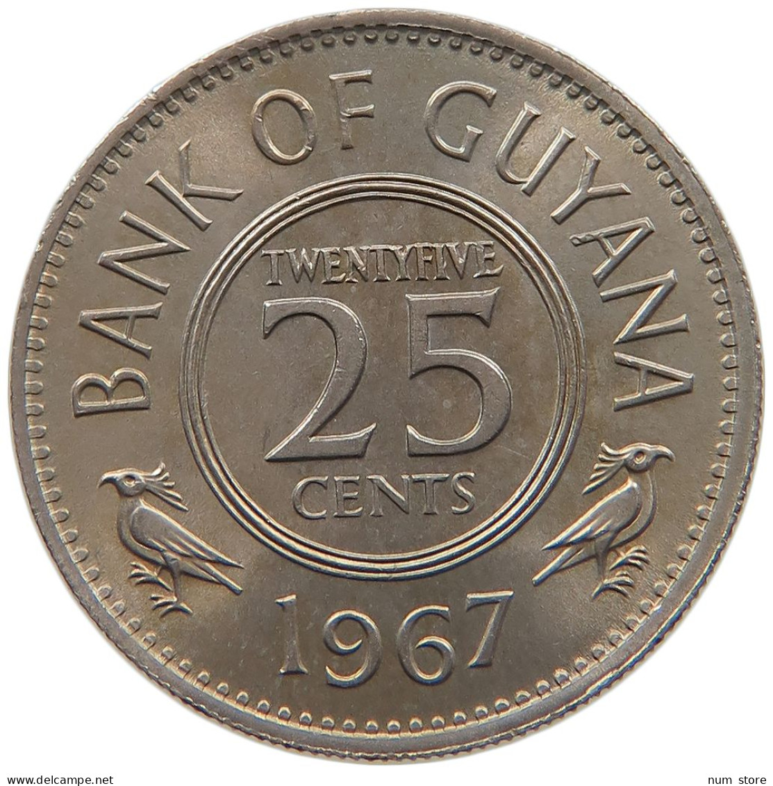 GUYANA 25 CENTS 1967  #a080 0229 - Guyana