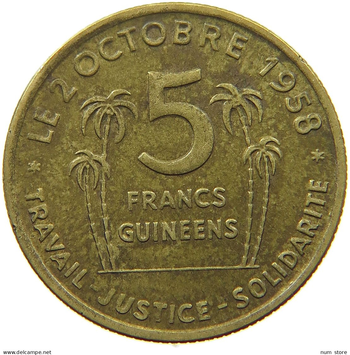 GUINEA 5 FRANCS 1959  #s071 0209 - Guinée