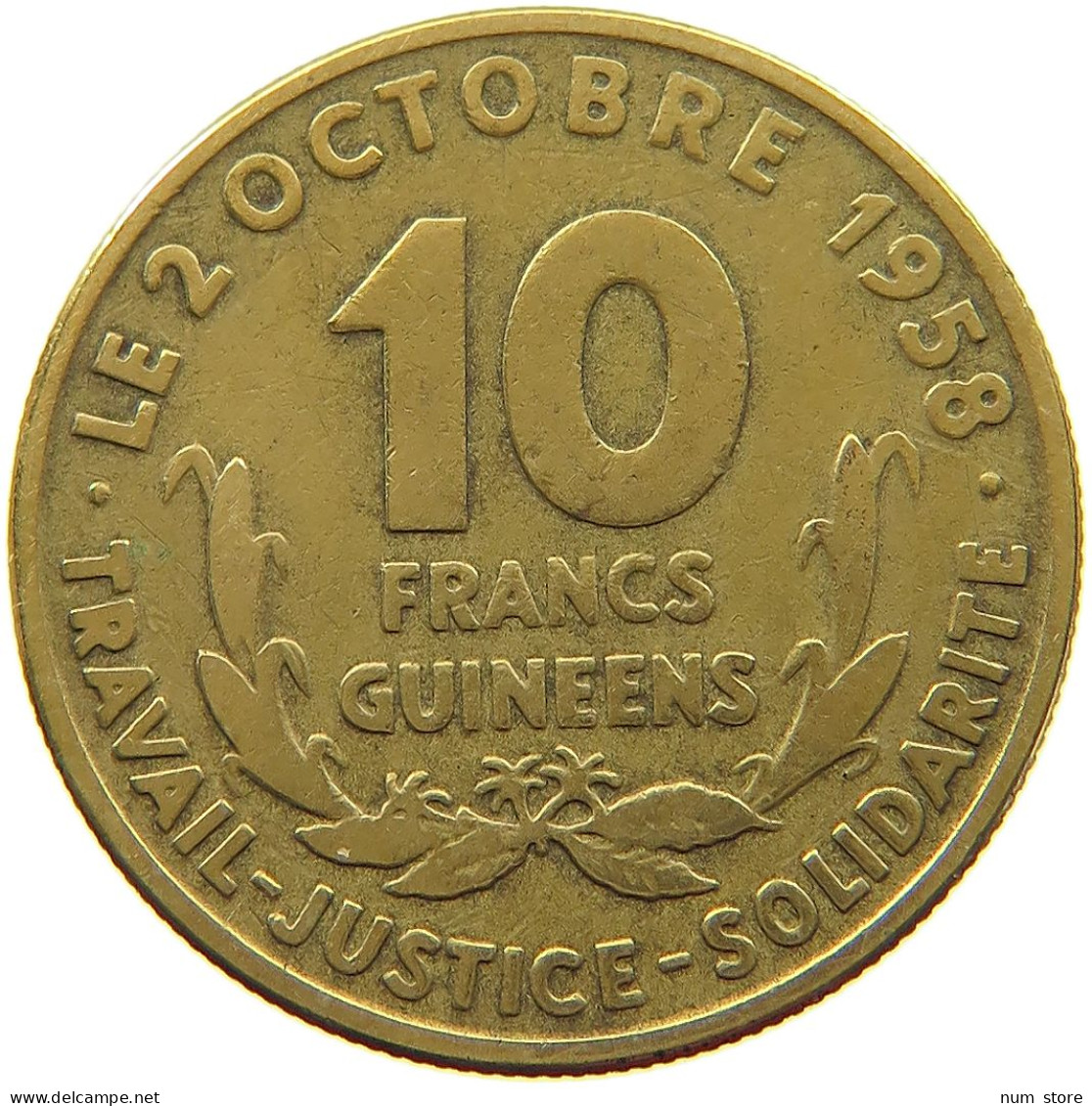 GUINEA 10 FRANCS 1959  #a004 0743 - Guinée