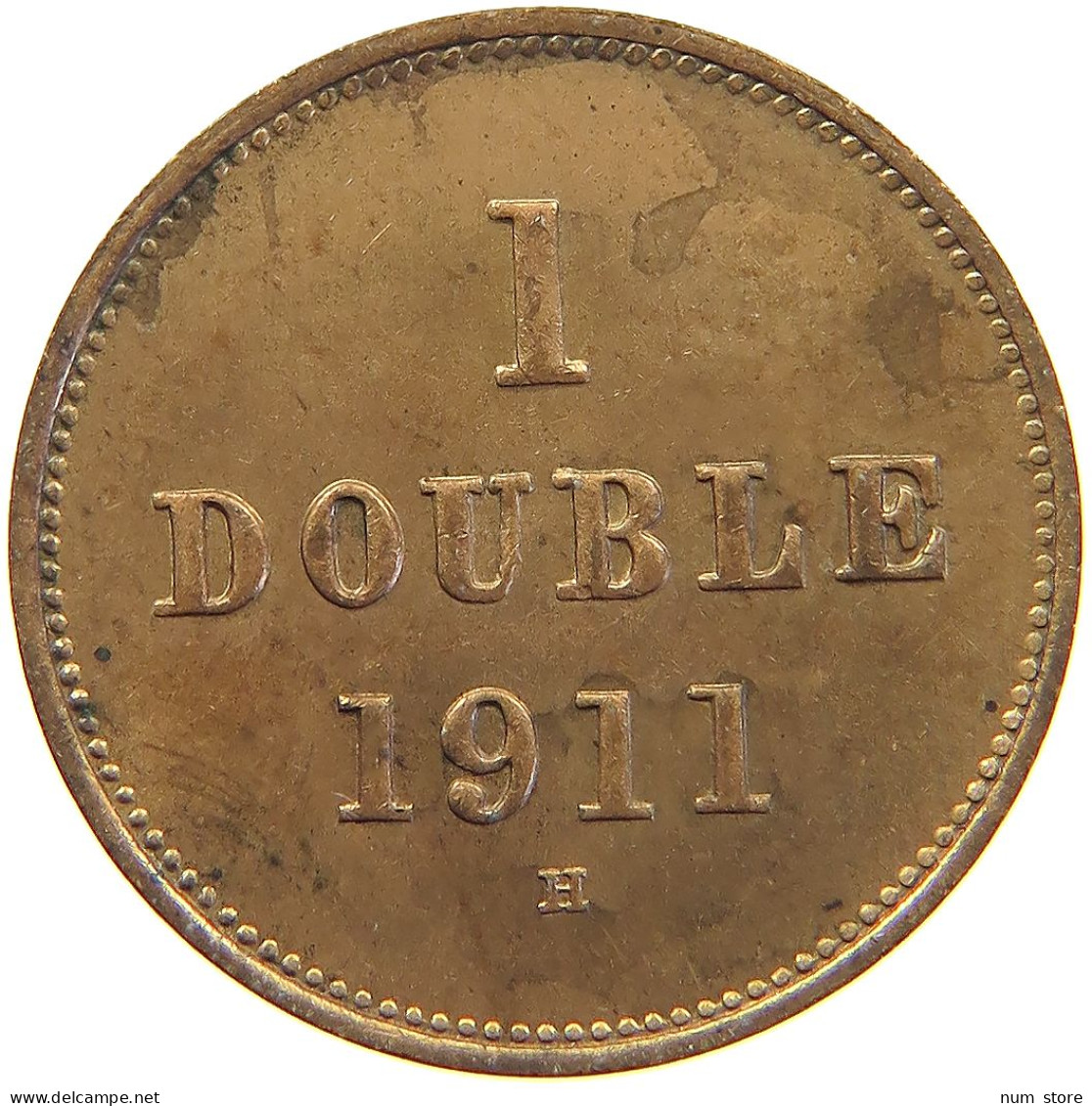 GUERNSEY DOUBLE 1911 H  #t018 0269 - Guernesey