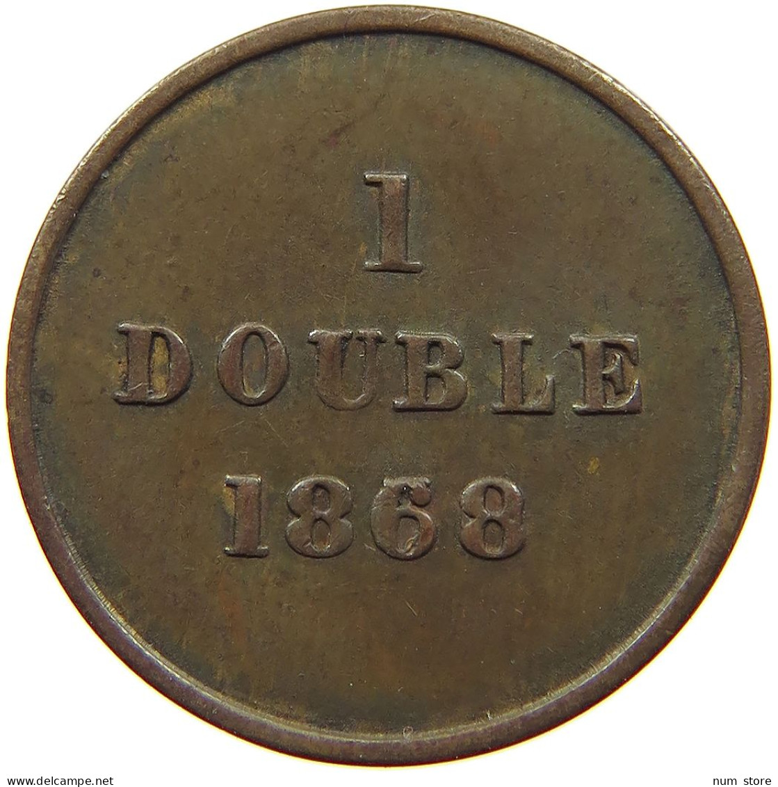 GUERNSEY DOUBLE 1868/30 GUERNSEY DOUBLE 1868/30 RARE #a014 0235 - Guernsey