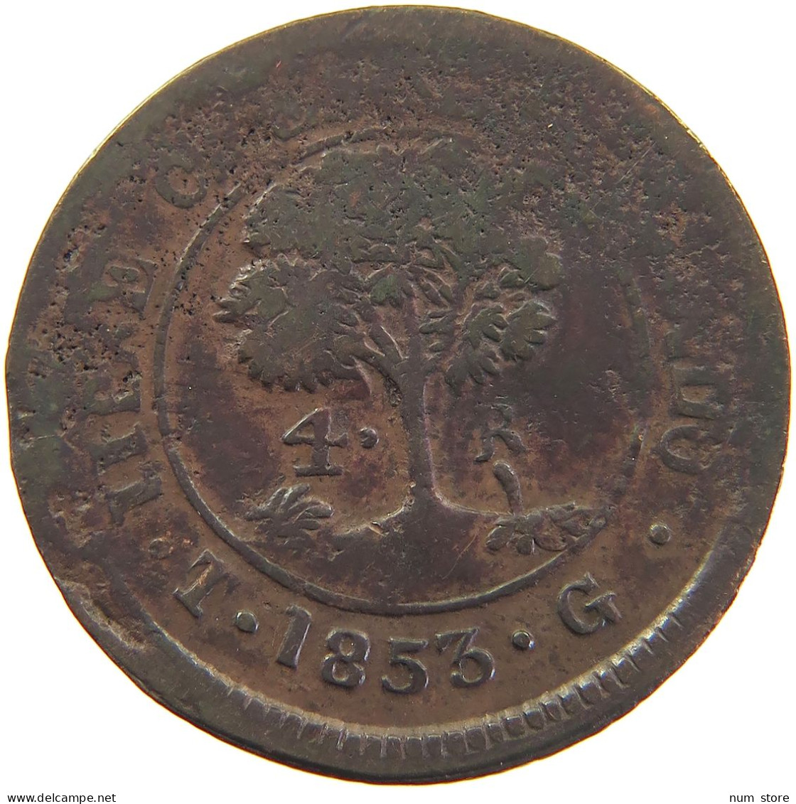 HONDURAS 4 REALES 1853 TG Tepucigalpa Mint #t016 0337 - Honduras