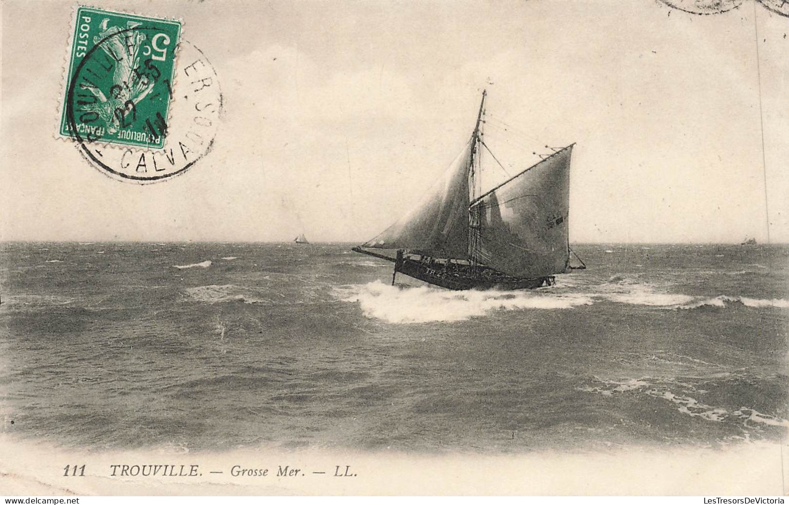 FRANCE - Trouville - Grosse Mer - LL - Voilier - Carte Postale Ancienne - Trouville