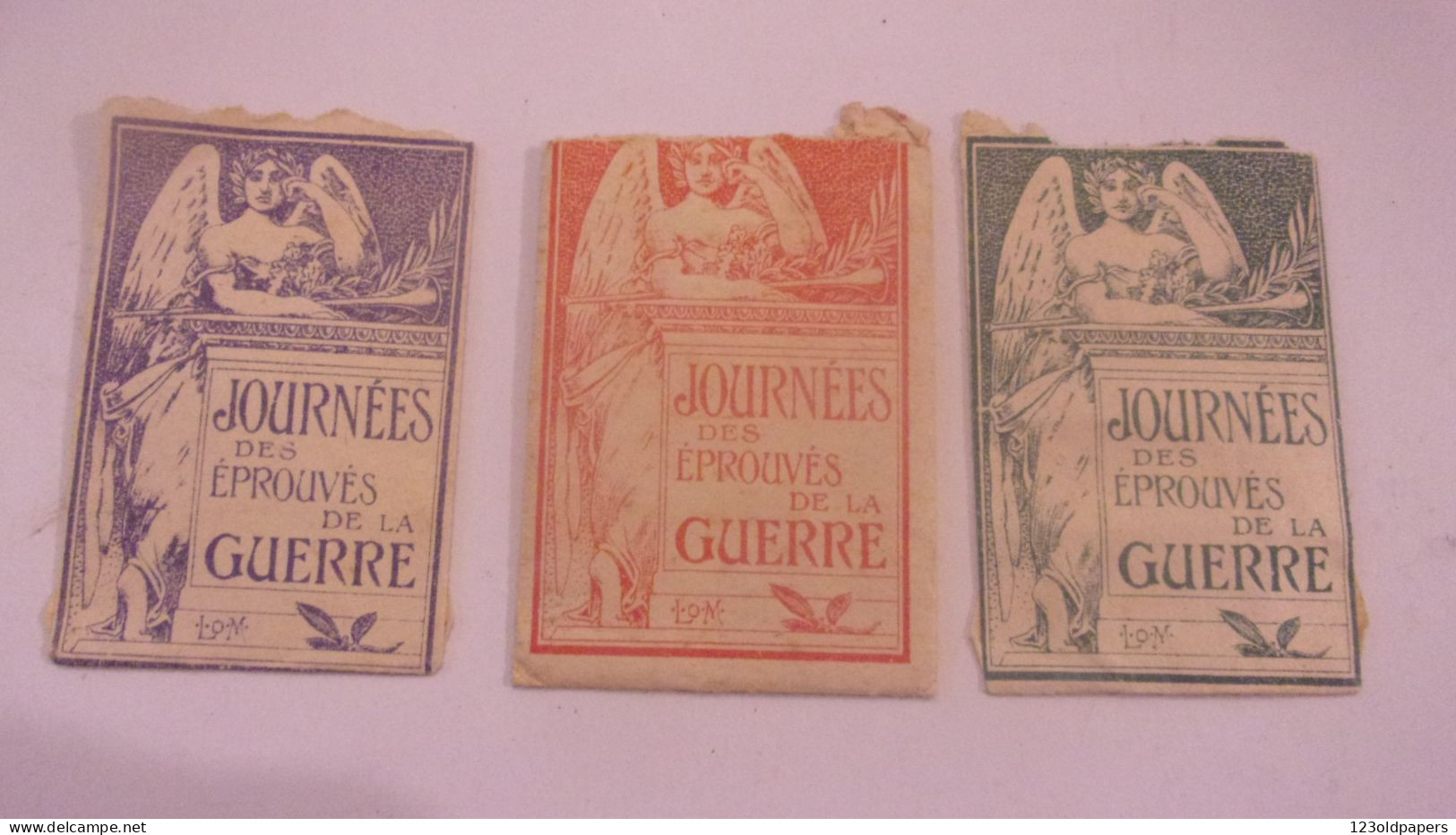 WWI 1915 LOT DE 3  Pochette Des "JOURNEES Des EPROUVES De La GUERRE" Par Illustrateur Luc-Olivier MERSON - Military Heritage