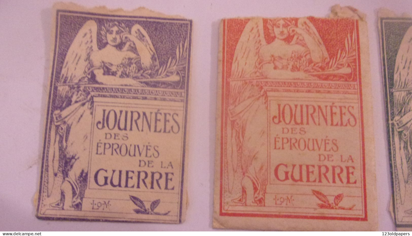 WWI 1915 LOT DE 3  Pochette Des "JOURNEES Des EPROUVES De La GUERRE" Par Illustrateur Luc-Olivier MERSON - Military Heritage