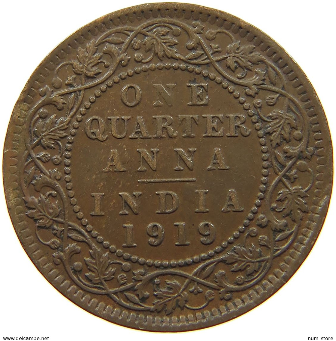 INDIA BRITISH 1/4 ANNA 1919 George V. (1910-1936) #a092 0725 - Indien