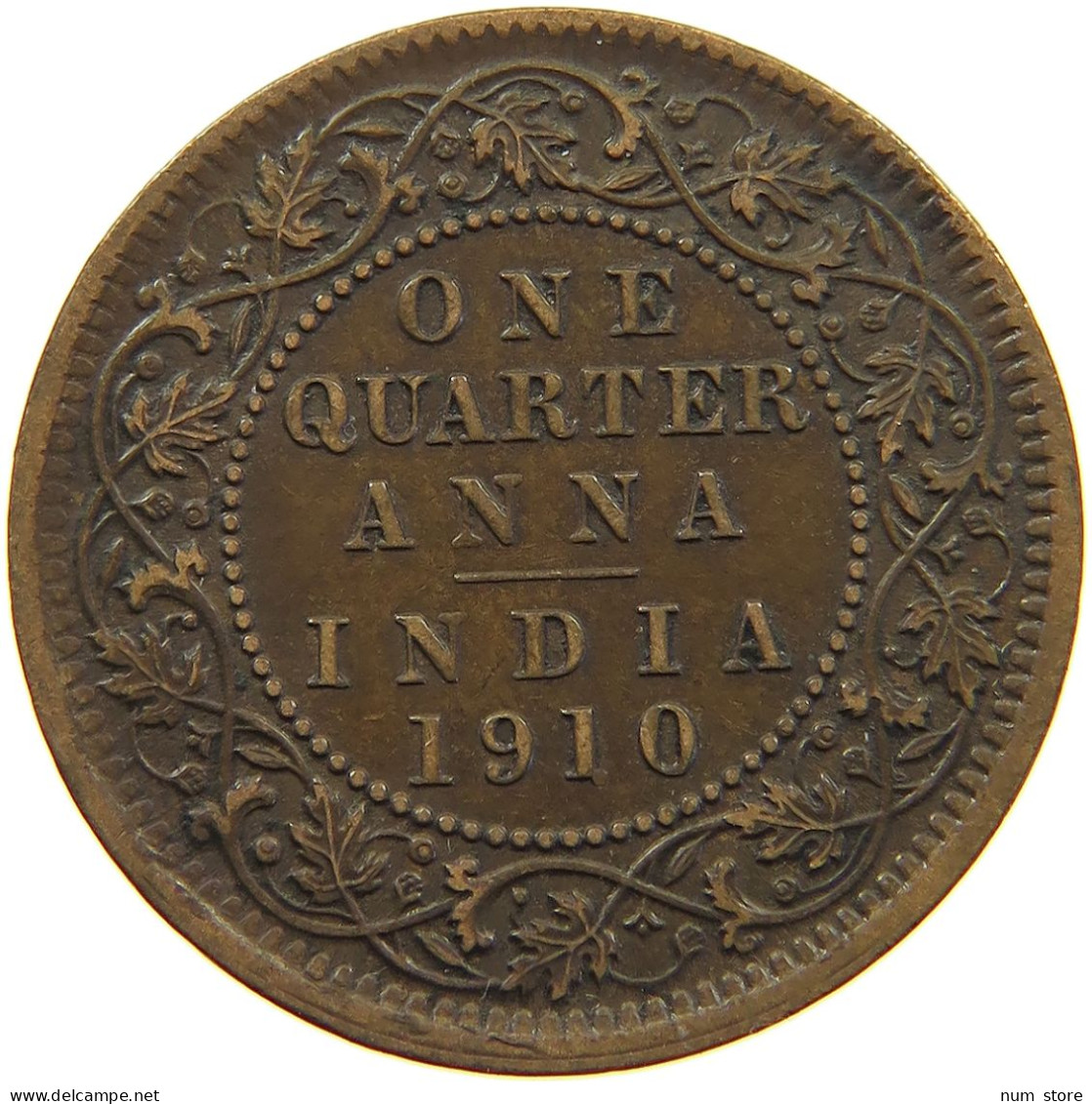 INDIA BRITISH 1/4 ANNA 1910 Edward VII., 1901 - 1910 #a066 0373 - Inde