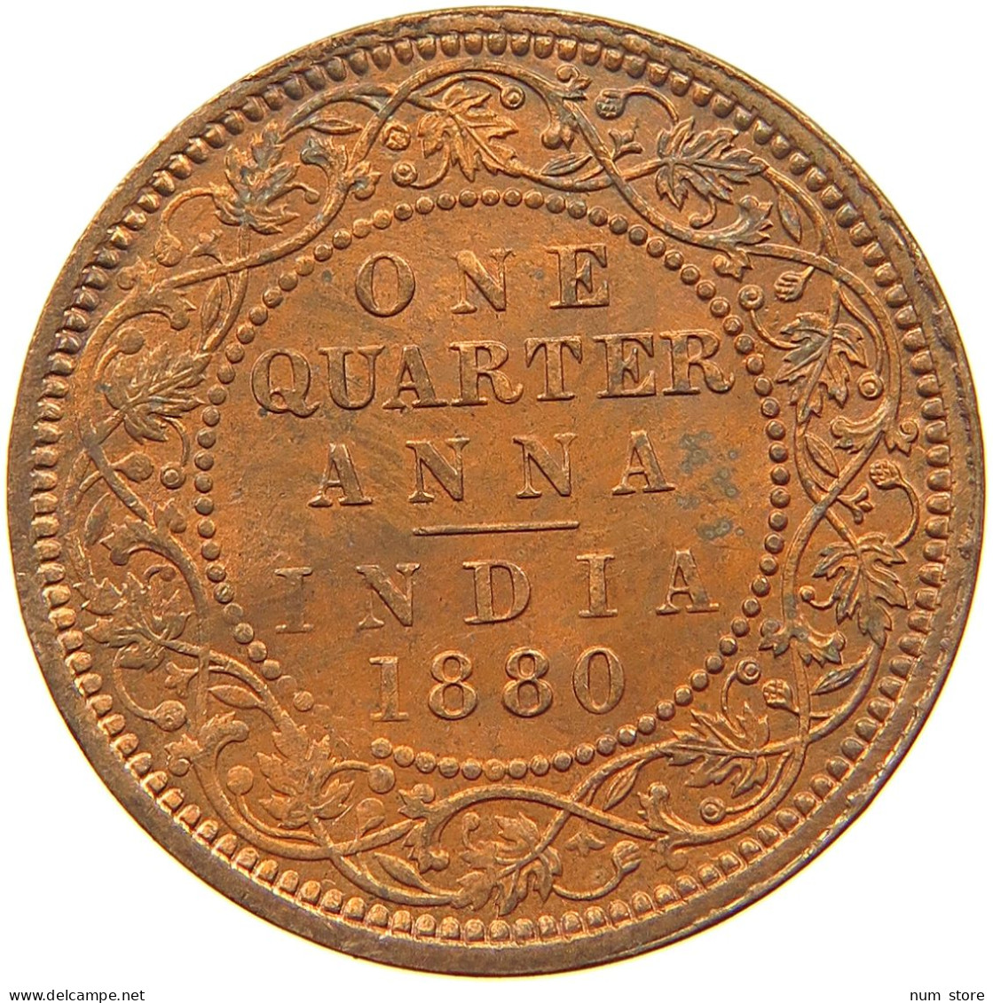 INDIA BRITISH 1/4 ANNA 1880 C Victoria 1837-1901 #t078 0643 - India