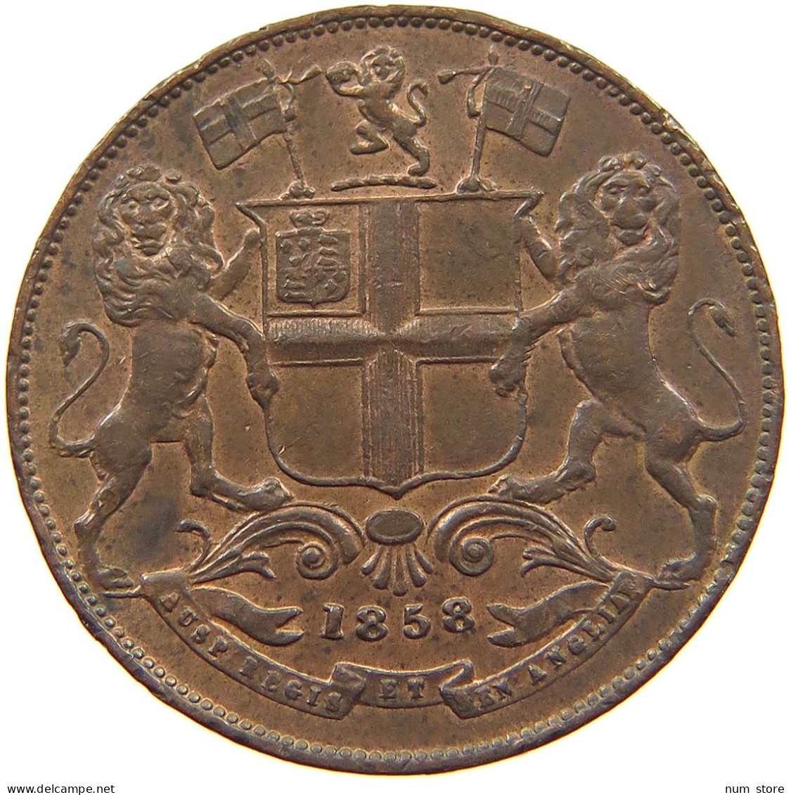 INDIA BRITISH 1/4 ANNA 1858 Victoria 1837-1901 EAST INDIA COMPANY #t112 1131 - India