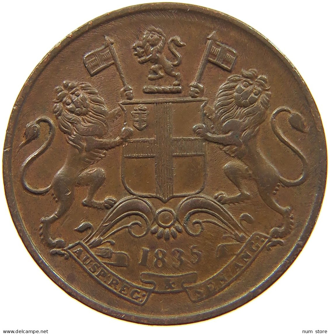 INDIA BRITISH 1/4 ANNA 1835 WILLIAM IV. (1830-1837) #c061 0235 - India