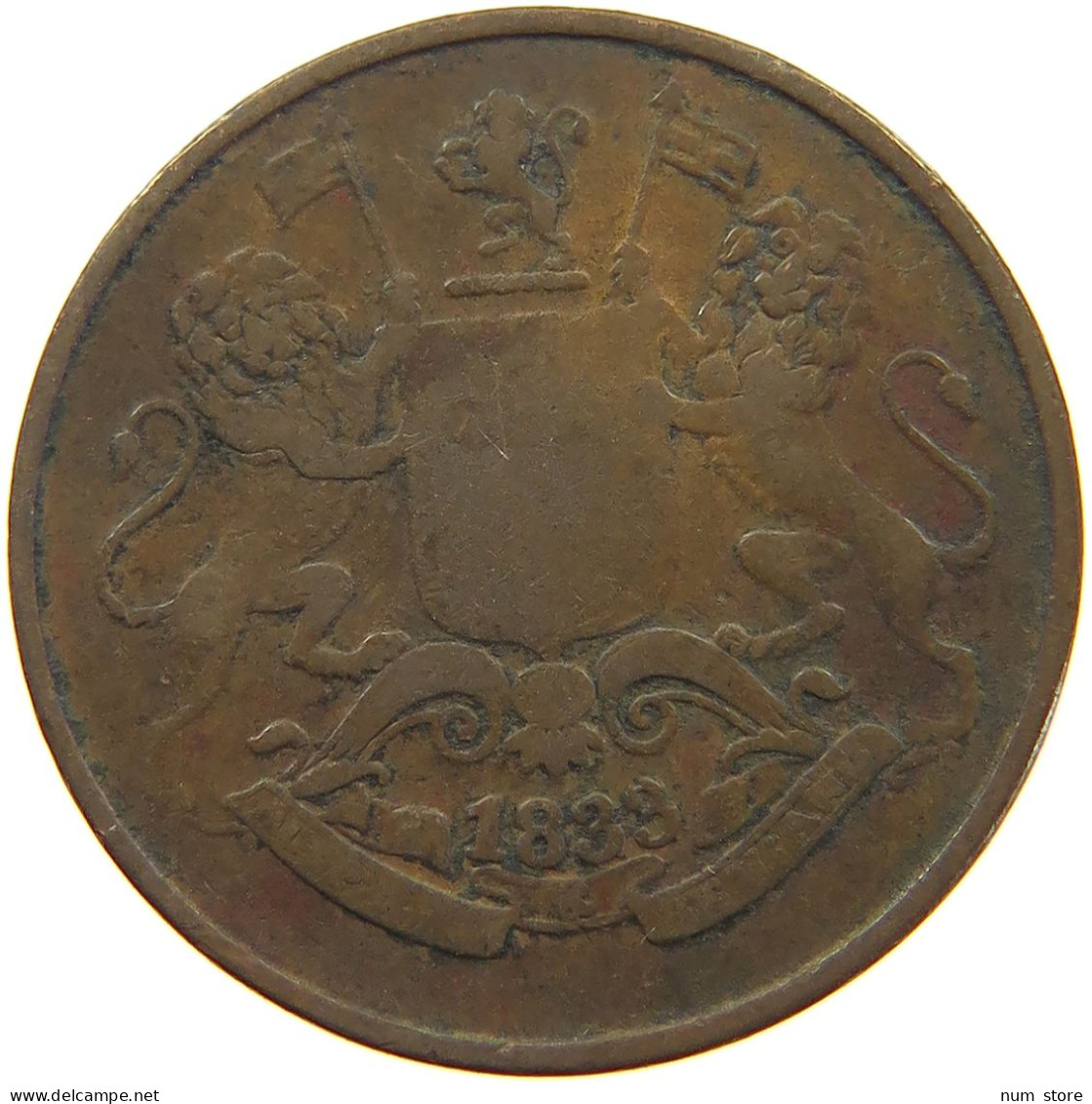 INDIA BRITISH 1/4 ANNA 1833 WILLIAM IV. (1830-1837) #c061 0119 - India