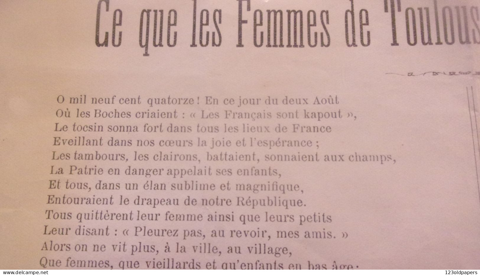 WWI CE QUE LES FEMMES DE TOULOUSE ON FAIT PENDANT LA GUERRE TOQUARD - 1914-18