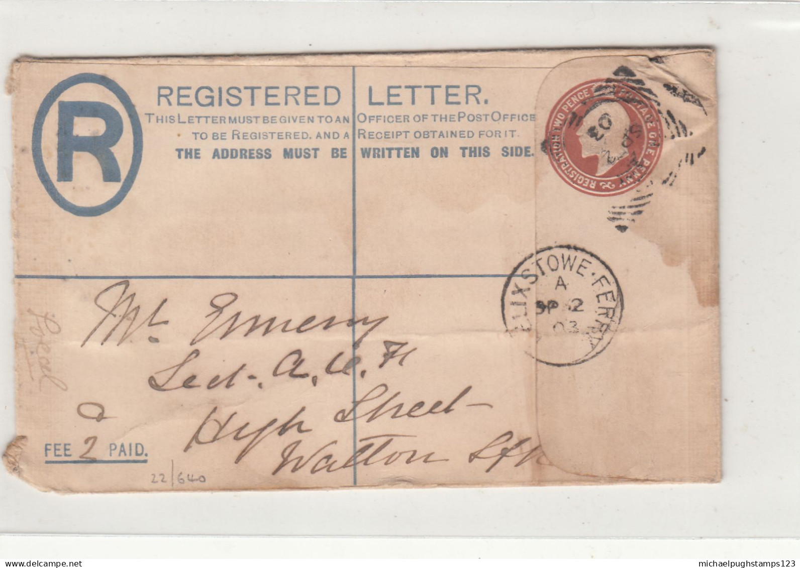 G.B. / King Edward 7 Stationery / Ferry Postmarks / Felixstowe / Suffolk - Unclassified