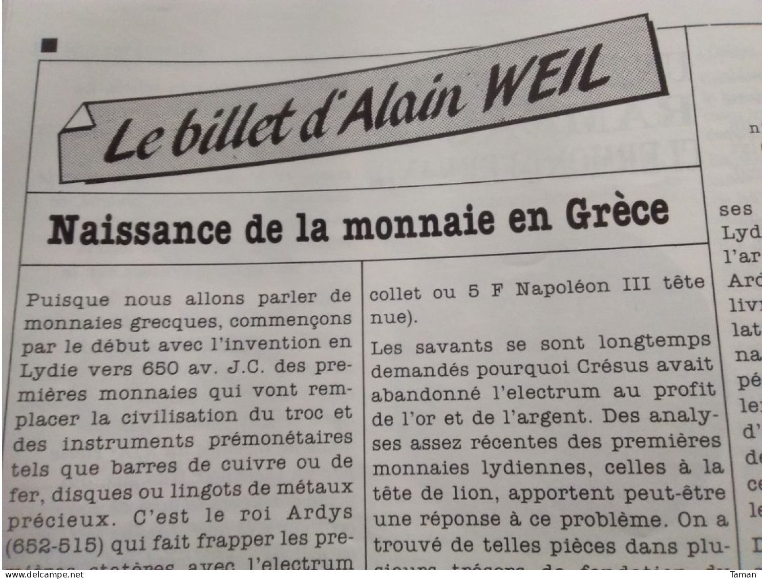 Numismatique & Change - Tsar Pierre Le Grand - Rameau - La Monnaie En Grèce - Monnaies Hellénistiques - Demi-gros - Französisch