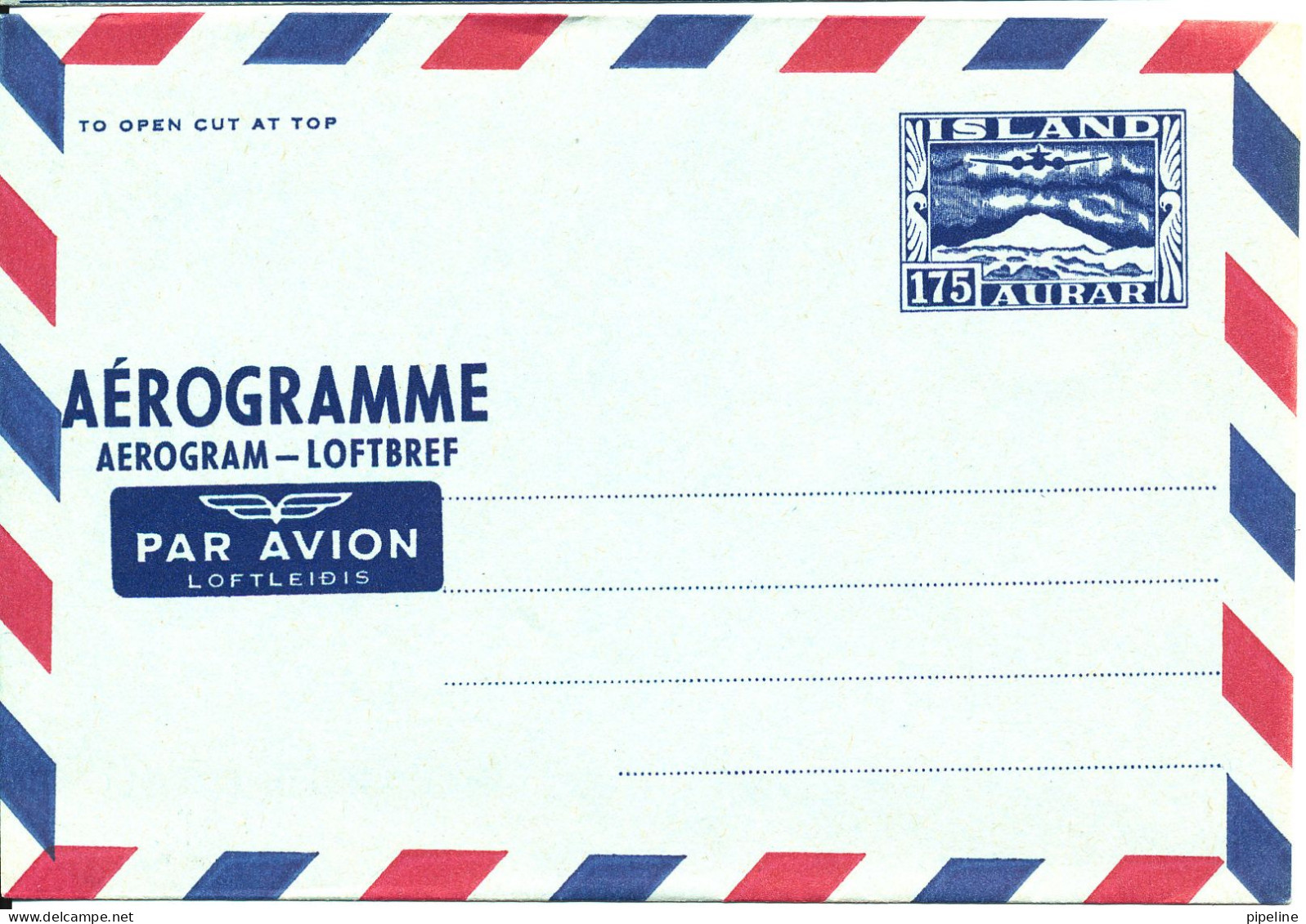 Iceland Aerogramme 175 Aurar In Mint Condition - Luftpost