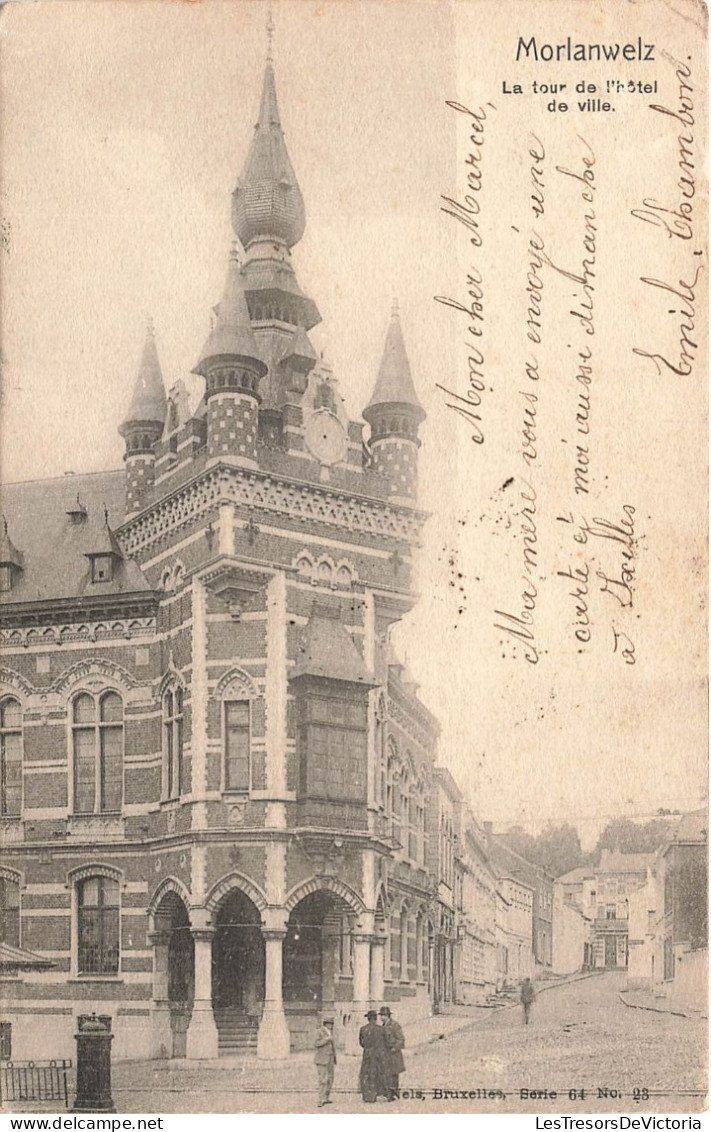 BELGIQUE - Morlanwelz - Le Tour De L'hôtel De Ville - Carte Postale Ancienne - Morlanwelz