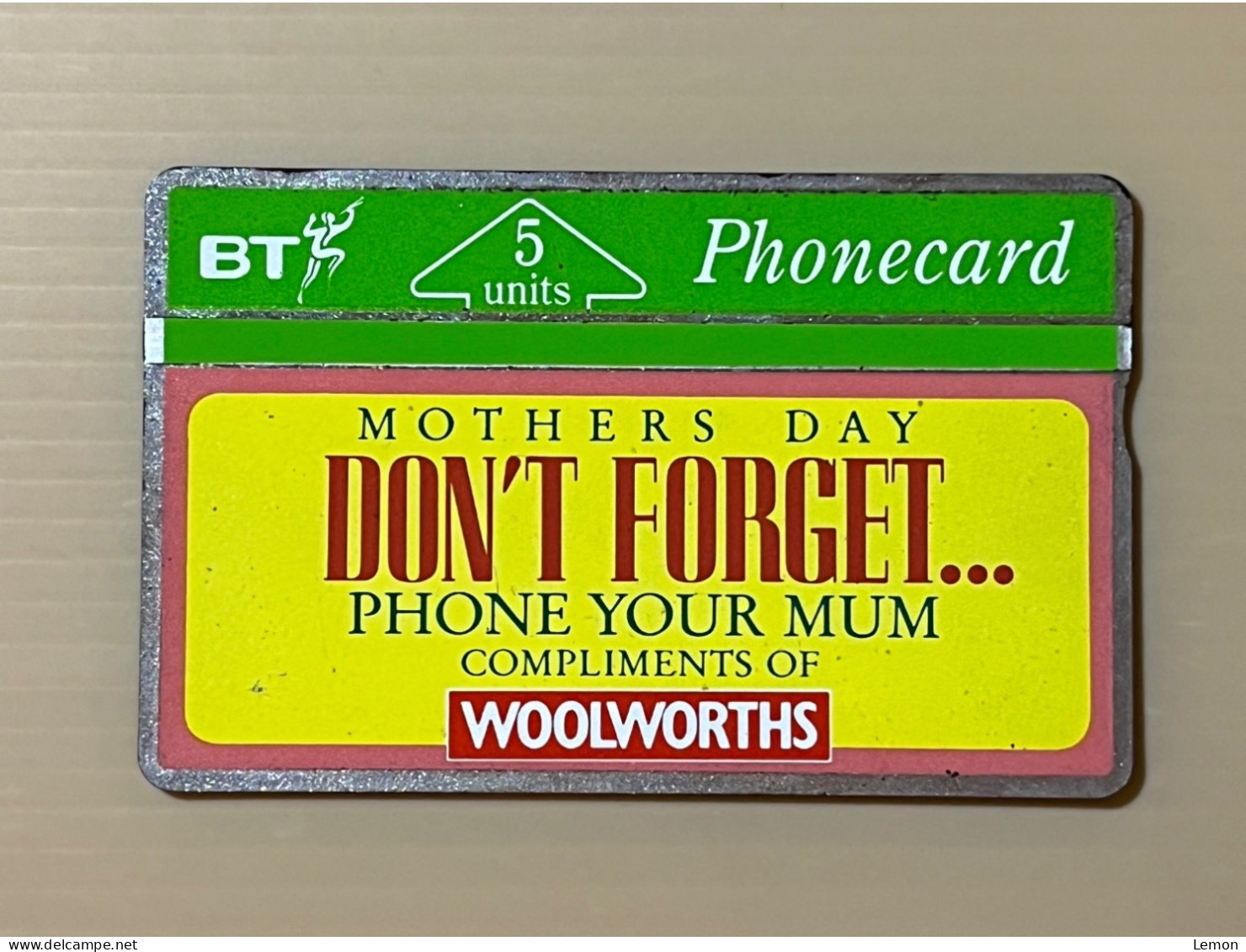 Mint UK United Kingdom - British Telecom Phonecard - BT 5 Units Mothers Day Don’t Forget..Woolworths- Set Of 1 Mint Card - Collections