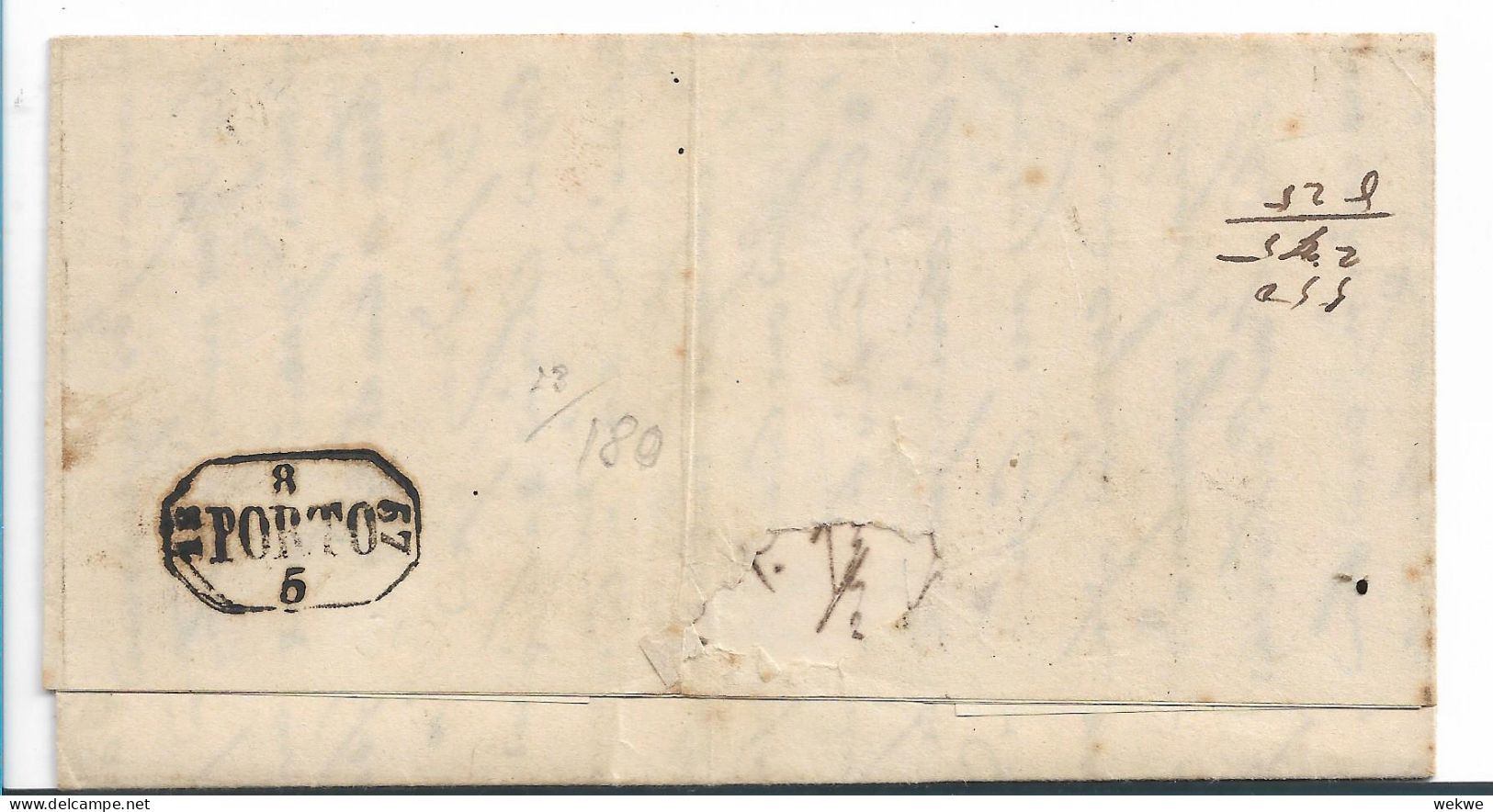 PORTUGAL  008 /  Mi.Nr. 10/I, Don PEDRO 1867 Nach Porto, Mit Inhalt - Cartas & Documentos