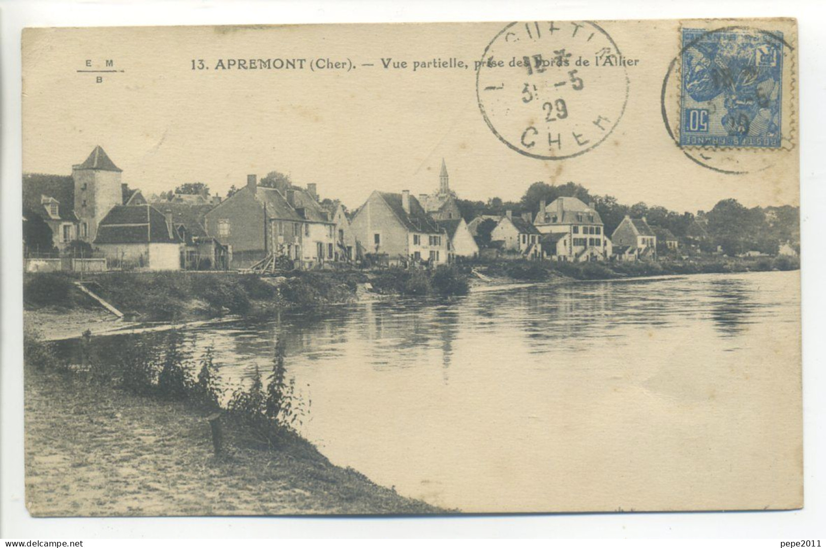 CPA 18 Cher - APREMONT - Vue Partielle Prise Des Bords De L'Allier - La Guerche Sur L'Aubois