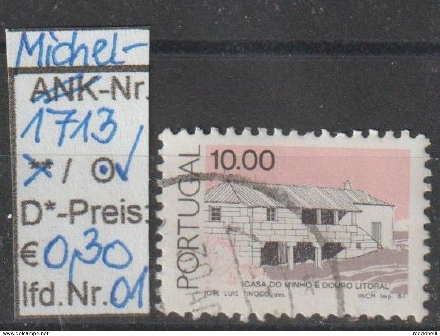 1987 - PORTUGAL - FM/DM "Traditionelle Architektur" 10,00 E Mehrf. - O Gestempelt - S.Scan (port 1713o 01-02) - Used Stamps