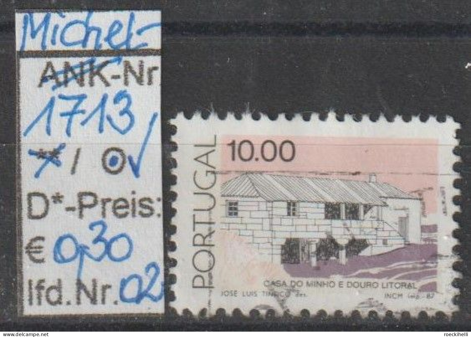 1987 - PORTUGAL - FM/DM "Traditionelle Architektur" 10,00 E Mehrf. - O Gestempelt - S.Scan (port 1713o 01-02) - Usado