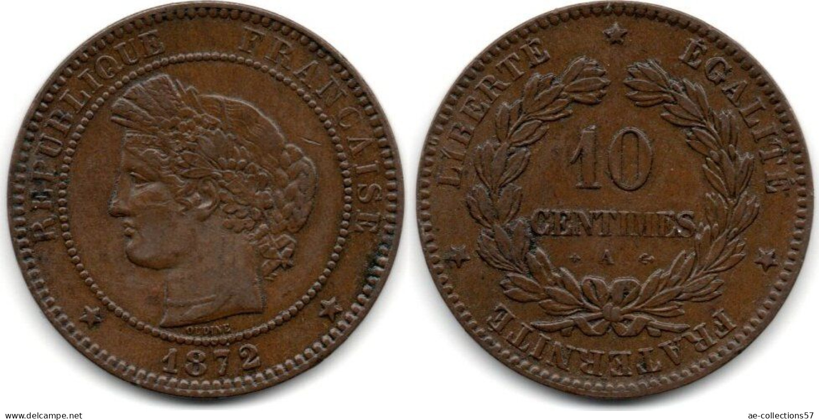 MA 28411 /  10 Centimes 1872 A TTB - 10 Centimes