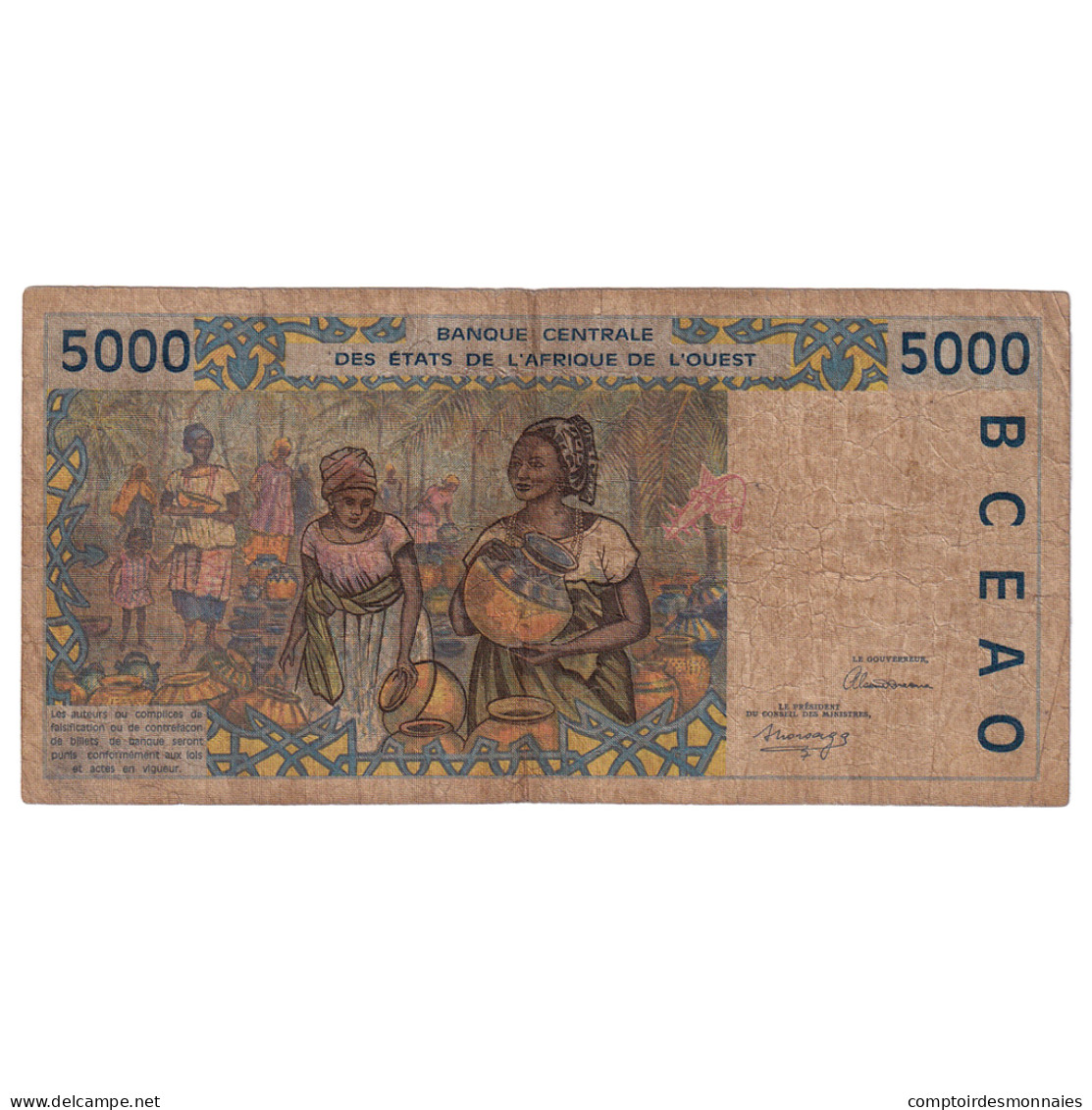 Billet, Communauté économique Des États De L'Afrique De L'Ouest, 5000 Francs - Stati Dell'Africa Occidentale