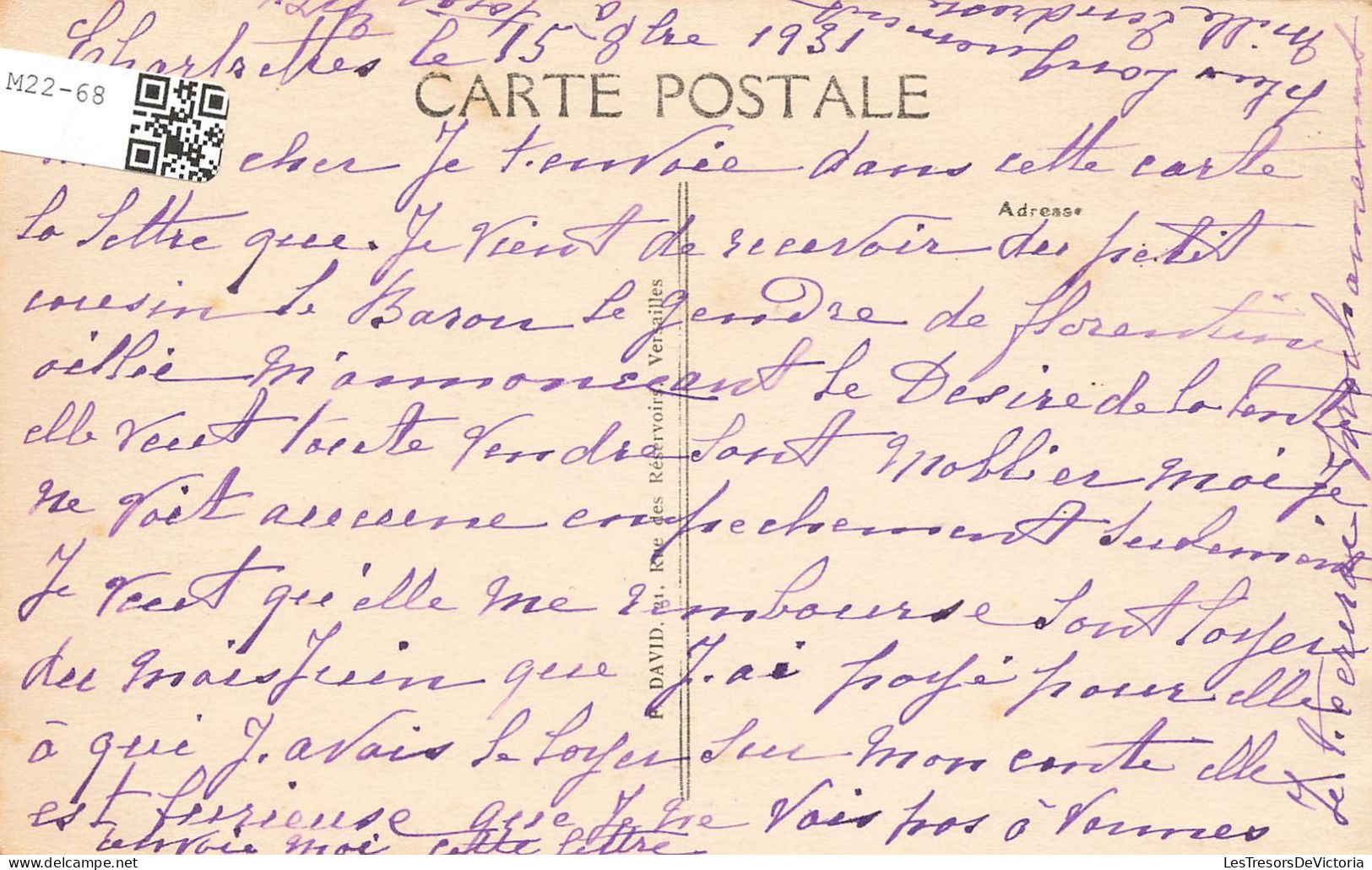 FRANCE - Chelles - Chartrettes - Vue Sur Le Prêche - Carte Postale Ancienne - Chelles