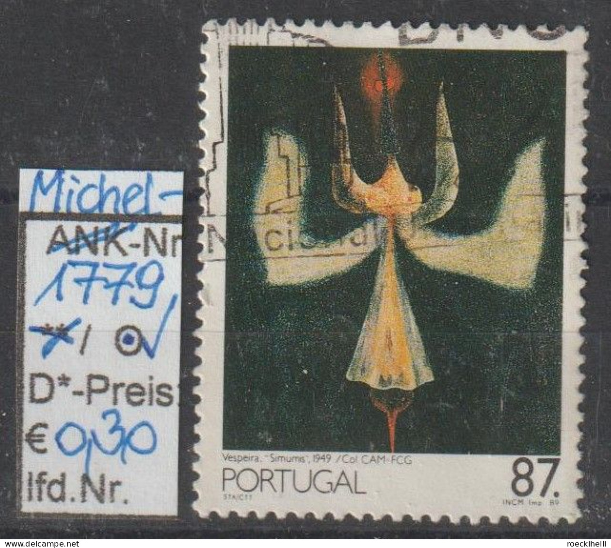 1989 - PORTUGAL - SM "Gemälde D. 20. Jahrhunderts" 87 E Mehrf. - O Gestempelt - S.Scan (port 1779o) - Usado