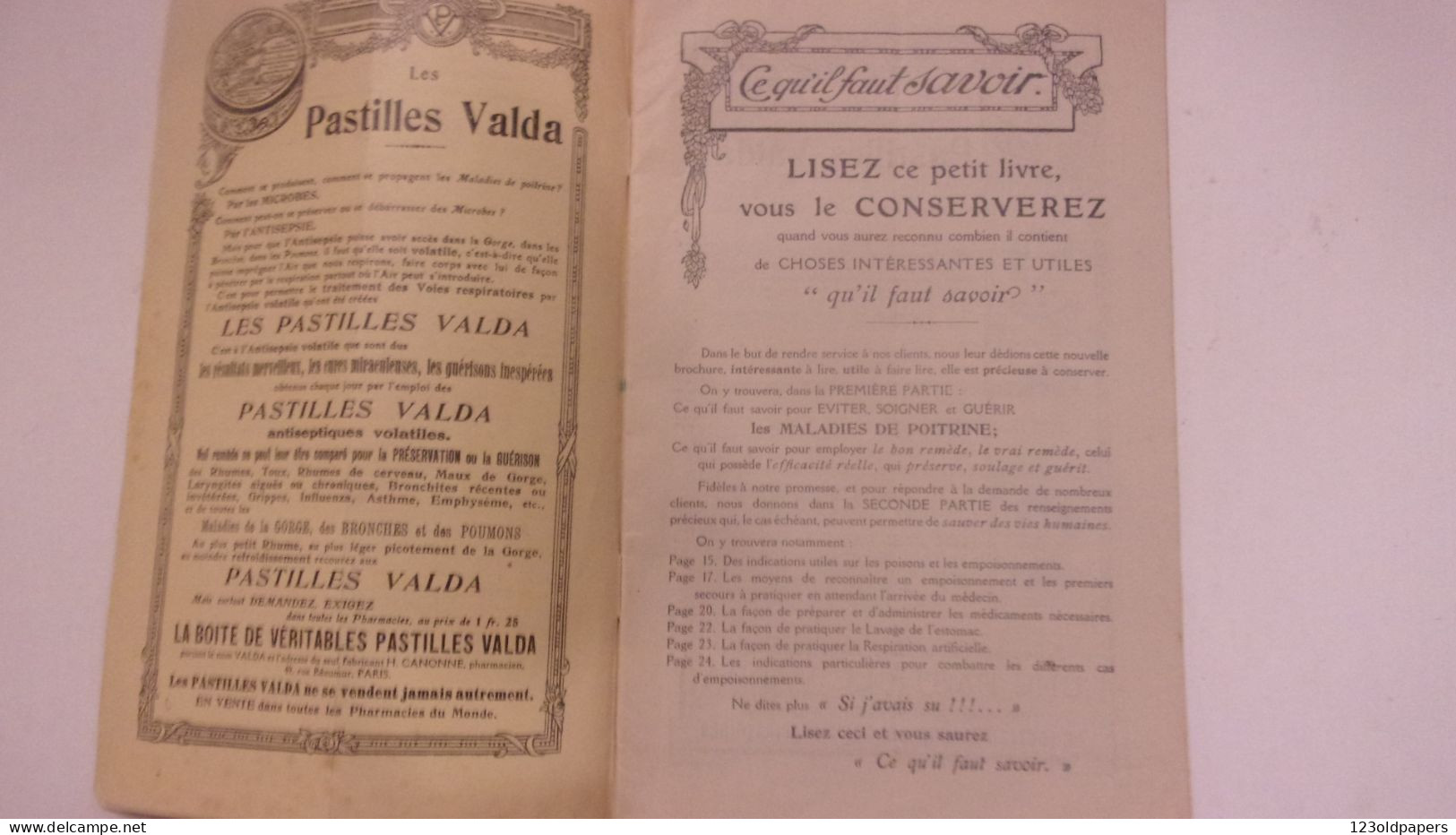 RARE CATALOGUE VALDA PASTILLES 32 PAGES ILLUSTREES PUB TEMOIGNAGES ... DEBUT XX EME - 1900 – 1949