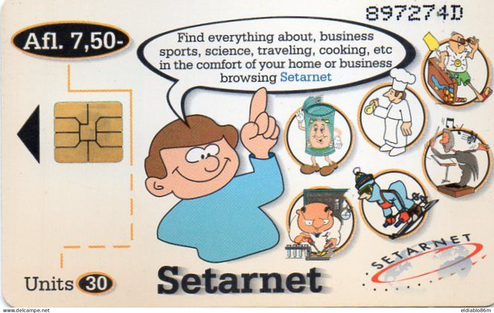 ARUBA - CHIP CARD - SETARNET - CARTOON - BATCH 897 - Aruba