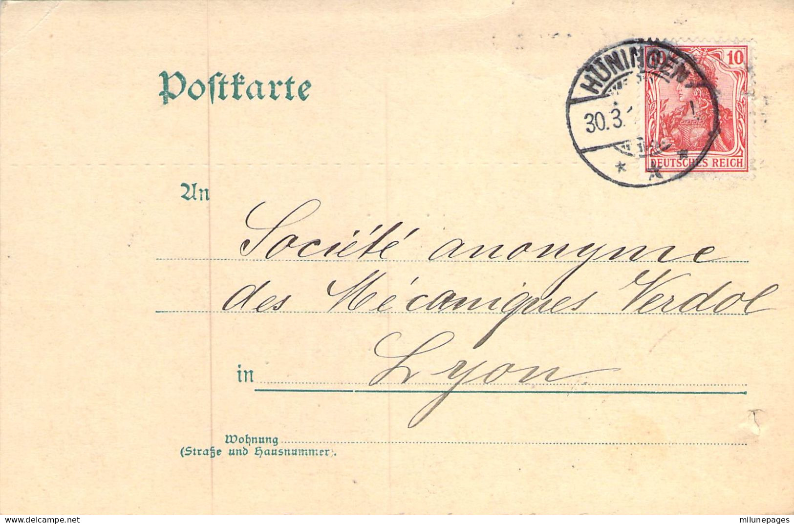 68 Haut Rhin Carte Commerciale Robert Schwarzenbach à Huningue Hüningen En 1911 + Facture Identique - Huningue