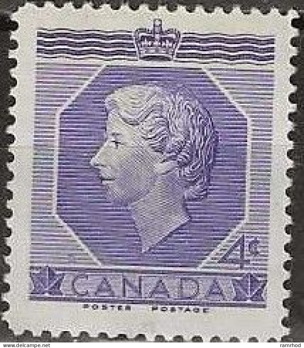 CANADA 1953 Coronation - 4c. - Violet MH - Ongebruikt