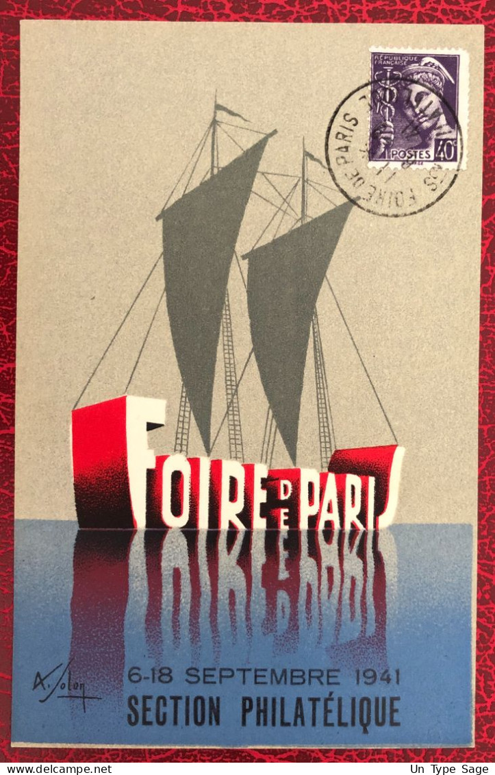 France, Carte FOIRE DE PARIS 1941 - (B3386) - Bolli Commemorativi