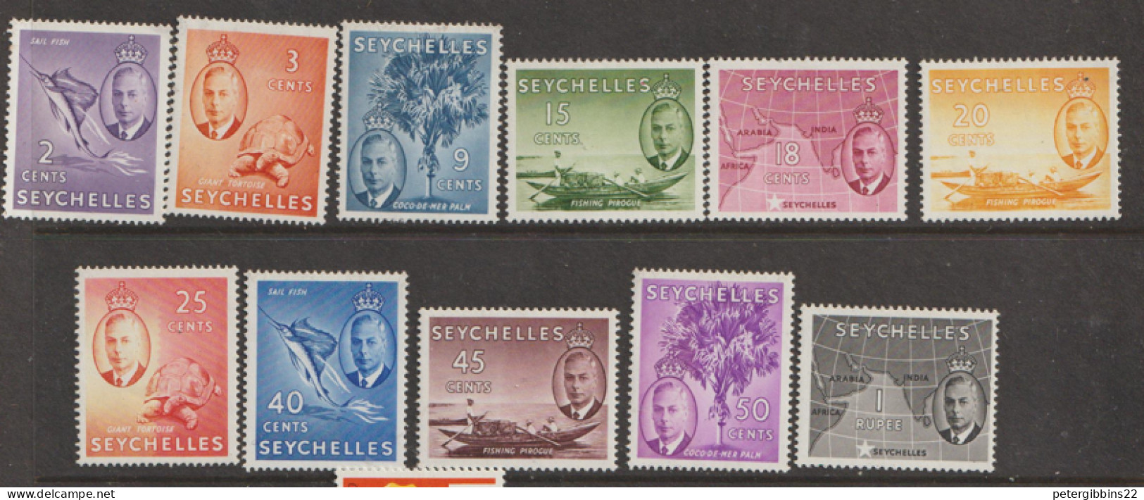 Seychelles  1952   SG 155-68  Definitives  Mounted Mint - Seychelles (...-1976)