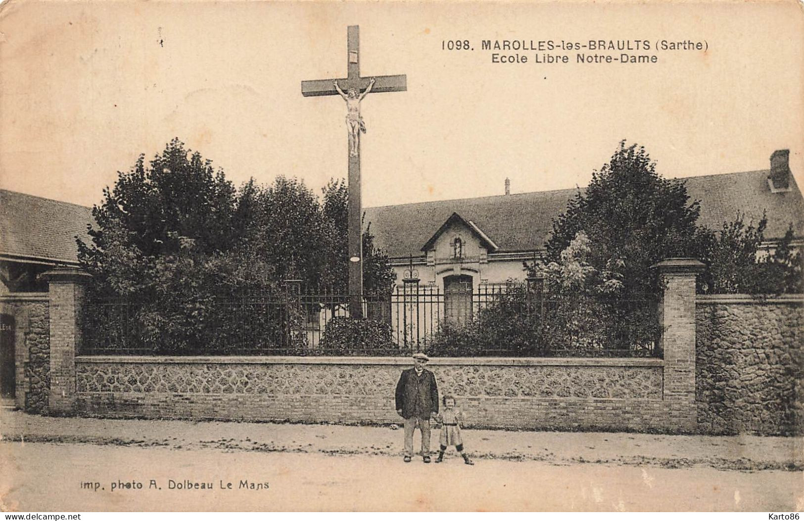 Marolles Les Braults * Rue Et école Libre Notre Dame - Marolles-les-Braults