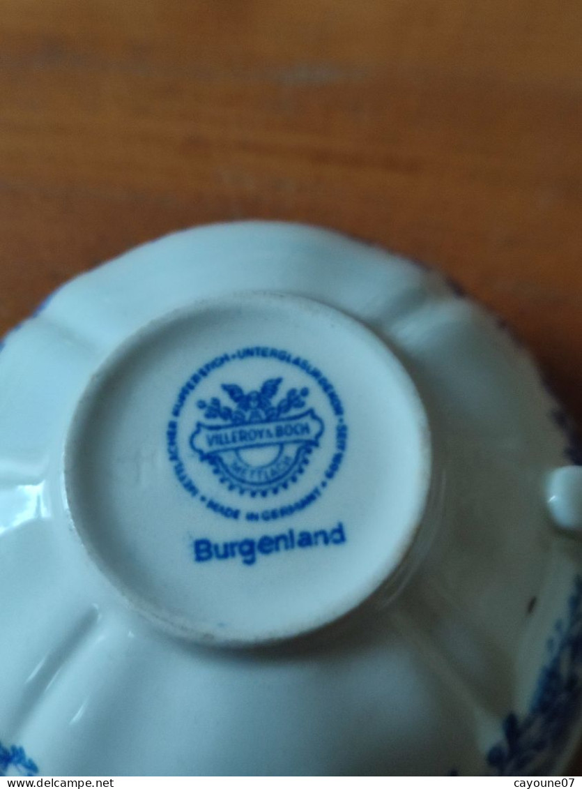 Villeroy & Boch théière crémier tasse à thé soucoupe en faïence service Burgenland bleu