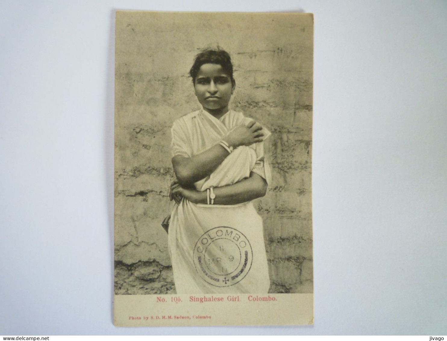 2023 - 2881  CEYLAN  :  SINGHALESE GIRL  -  COLOMBO   1911    XXX - Sri Lanka (Ceylon)