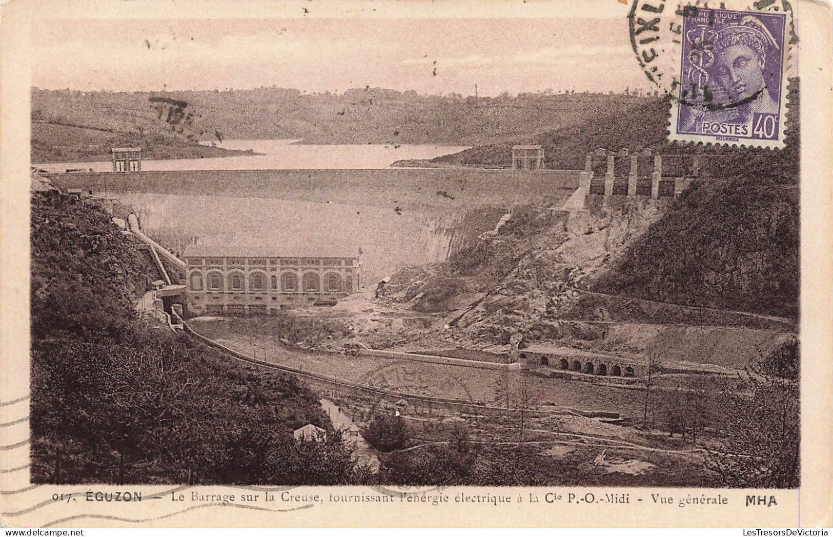 FRANCE - Eguzon - Le Barrage Sur La Creuse, Fournissant L'énergie électrique à La Cle P O Midi  - Carte Postale Ancienne - Other & Unclassified